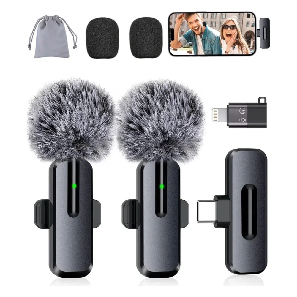 Premium Black Wireless Microphone Set